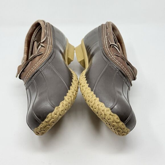 L.L. Bean Duck Boots Low Shoes Mens 13 Wide Brown Leather Rubber Moc Waterproof main image 14
